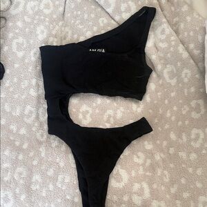 I.AM.GIA Black One-Shoulder Bodysuit